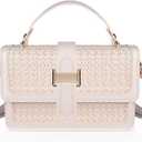 Straw Crossbody Bags for Women, Vegan Leather Summer Handbag Small Trendy Beach Purse
