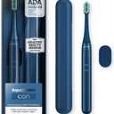 Aquasonic Icon ADA-Accepted Rechargeable Toothbrush | Magnetic Holder & Slim Travel Case | 2 Brushing Modes & Smart Timers | Gentle Micro-Vibrations (Navy)