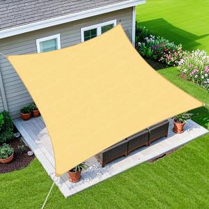 Sun Shade Sail 16'X20' Curved Edge Outdoor Shade Canopy Sand Breathable 95% UV Block Shade Cloth for Patio Garden Backyard