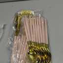 Goodluck 90 PCS Pink Gold Plastic Silverware Set for 30 Guests,30 Knives, 30 Forks and30 Spoons, Food-grade material free of BPA, Gold Plastic Cutlery Ideal for Weddings, Birthdays, Graduation