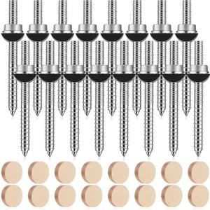 Shimeyao 16 Set Stair Handrail Bolt Kits Rails Fitting Fastener Easy Installation for Residential and Commercial Installation, Connect Handrails to Staircase Fittings and Newels