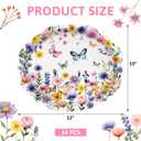 Treasure Cove Wildflower Oval Paper Plates Large Spring Oval Plate Disposable Floral Party Platter Flower Tableware Decorations for Birthday Wedding Tea Party Supplies 10" x 12" 24Pcs