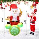 6ft Christmas Inflatable Outdoor Decorations, Old Man Playing Drums Inflatable Patio Decorations with LED Lights for Indoor Outdoor Patio Garden Christmas Decorations