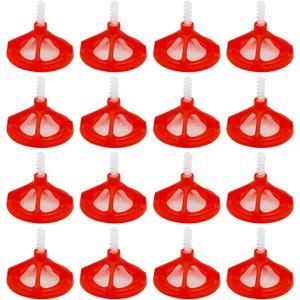 Tile Leveling System Tile Leveling System Tile Anti-Loosening and Spacing System Kit (1/8"-300pcs White Base + 100pcs Red Cap)