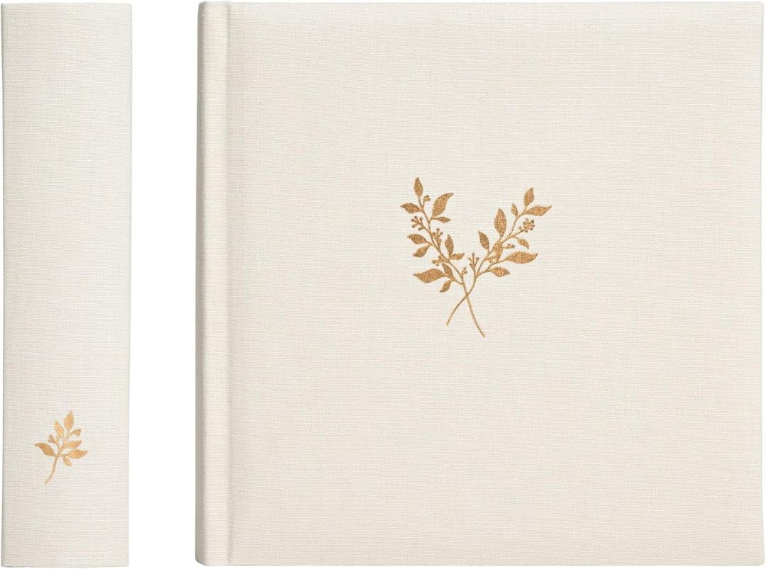 Elegant Linen Photo Album - 200 Acid-Free Pockets for 4x6 Pics - Perfect for Weddings & Gifts (Oat No Window)