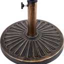 Blissun 26.5 lbs Outdoor Living Heavy Duty Round Antiqued Patio Umbrella Base, Bronze