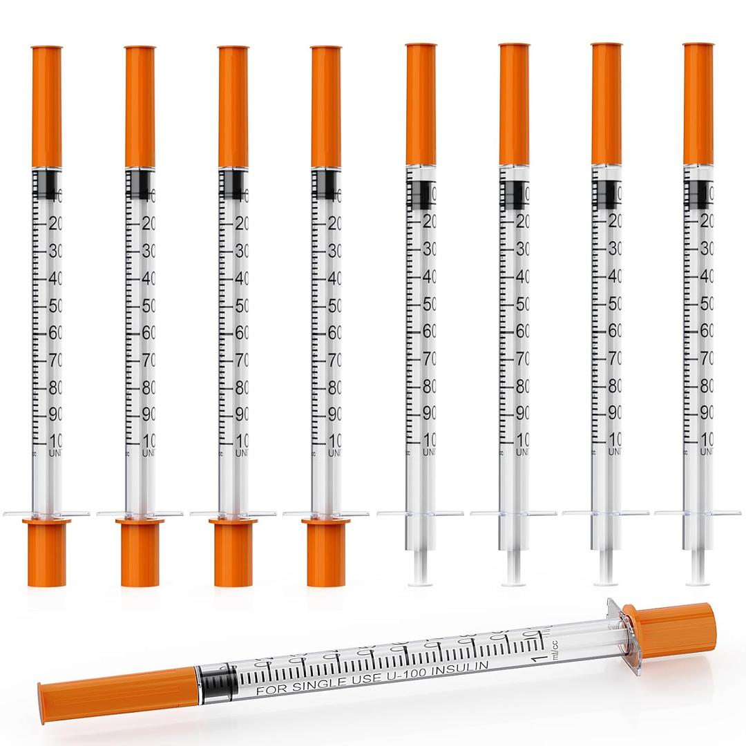 1ml/cc Syringe with Needle, 30 Gauge 5/16 inch(8mm) for Lab Tools Accessories, Pack of 25