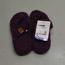 EverFoams Womens Fuzzy Open-toe Slippers Soft Comfy Memory Foam Indoor House Shoes (7-8, Plum Violet)
