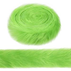 2 Inches Wide Christmas Faux Fur Ribbon Trim Fabric Roll for Christmas Tree Decor or Wreath Bows Craft, 3 Yards Long (Green,2 Inch)