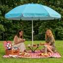 7ft Portable Beach Umbrella Heavy Duty Shade Umbrella, Light Green