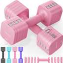 FEIERDUN DB3 5-in-1 Adjustable Dumbbell Set of 2, 12LBS Hand Weights for Women, Men, 1s-Adjust Dual-Stable Dumbbell Set for Women Home Gym & Outdoor