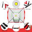 ZONLOLO 6x6ft Portable Baseball & Softball Net for Hitting and Pitching, with Sturdy Bow Frame and Carry Bag, Special Circular Target and Strike Zone for Accurate Throwing Practice, Great for Kids