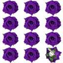 12 Pack Rose Hair Clip Flower 2.8'' Hairpin Floral Brooch Floral Hairclips Mexican Flowers Hairpin Party Supplies for Women Rose Hair Accessories Wedding Pack(Dark Purple)