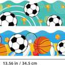 Veemoon 120 pcs Sports Bulletin Board Borders Stickers Football Basketball Border Trim for Classroom Bulletin Boards Sports Themed Classroom Decorations 13.58 X 2.95 in