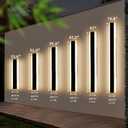 Mikeru Modern Wall Light, 3000k-6000k Dimmable Sconce, 47inch Black Exterior Light with Remote Control, IP65 Waterproof Anti-Rust Linear Long Porch Light Outdoor