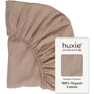 Crib Sheets – Organic Cotton Muslin Fitted Crib Sheet – Standard Size for Baby Boy and Baby Girl 28" x 52" Ultra-Soft and Breathable. (Natural Stripe)