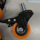 Stem Caster Wheels 2 Inch Heavy Duty Threaded Stem Casters UNC 3/8"-16 x 1 Swivel Casters Set of 4 with Safety Dual Locking Wheel for Furniture and Cart