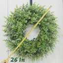 26'' Large Boxwood Wreath for Front Door Window Porch Artificial Boxwoods Greenery Leaves Outdoor Indoor Wreath for Home Door Farmhouse Wall Decor Spring Summer All Seasons Green