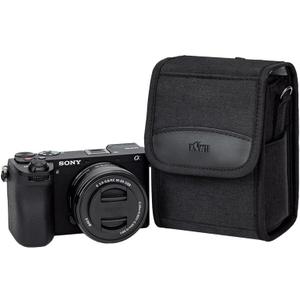 KIWIFOTOS Travel Camera Bag with Strap, Camera Carrying Case for Fuji X100VI X100V X100F GFX100RF Sony A6700 A6600 A6000 A6100 Ricoh GR III CANON POWERSHOT V1 Compact Camera Bags Black