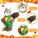 Namalu 2 Pack Fox Sisal Christmas Tabletop Decoration Sisal Figurine Christmas Table Centerpiece Decor Cute Handmade Woodland Animal Statue for Harvest Home Office Indoor Shelf Decor