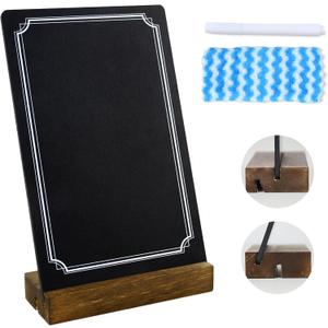 Small Chalkboard Sign with Stand, 8x5'' Table Top Double-Sided Mini Board With Wooden Base for Food Messages, Restaurant, Bar, Party, Store Decoration (1 Pack)