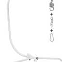 Elevon Hammock Chair Stand Only, Hanging Hammock Swing Stand for Outside with Buckle and Spring Hook, 400lb Capacity Heavy Duty Steel C-Stand with Stable Base for Egg Chair Outdoor Indoor (White)
