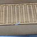 2PCS Cable Management Box, Handmade Rattan Cable Organizer, Open Slots Cords Hider Box Cord Basket Under Desk Cord Organizer for Computer Router USB Hub & Power Strip