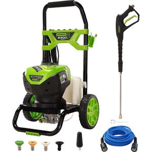 Greenworks 2300 PSI TruBrushless (2.3 GPM) Electric Pressure Washer, 25 Hose, Quick Connect Wand, 15, 24, 40 Degree Soap and Turbo Nozzle