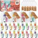AZEN 30 Sets Bulk Gifts, Hand Cream and Lip Balm Bulk Set with Organza Bag Thank You Card, Baby Shower Wedding Gifts for Guests, Bridal Wedding Favors for Guests,Thank You Gifts for Women