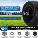 11x6.00-5 Flat Free Tire,2 Pack 11x6.00-5 Tires for Zero Turn Mower With 3/4 & 5/8" or 1/2 Bearing,6"-8" Centered Hub,11x6-5 Lawn Mower Tires Flat Free,Load 400lbs