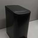 TIPGO Slim Bathroom Trash Can with Lid Soft Close, Step Pedal, 6 Liter / 1.6 Gallon Stainless Steel Trash Bin, Small Garbage Cans for Bedroom, Office, Kitchen (Matte Black)