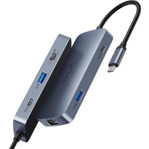 NewQ USB4 40Gbps Hub, 8K@60Hz 4K@120Hz HDMI 2.1 Dock, 2*USBA 3.2, USBC 3.2, Gigabit Ethernet, PD-in 100W, Compatible w/Thunderbolt 3/4/5, USB4.0 Docking Station for MacBook, Windows, Chromebook, Space Gray 