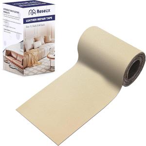 Leather Repair Patch Tape Kit, Self Adhesive Leather Repair for Furniture, Couch, Sofa, Car Seats,Office Chair,Vinyl Repair Kit.3.1inx60in (Light Khaki)