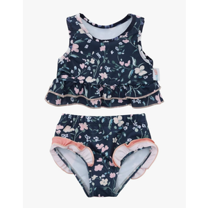 ALVABABY Toddler Baby Girl Swimsuit,Infant Bathing Sleeveless Bikinis Swimwear,Baby Reusable Swim Diaper with Matching Top, 2T-3T
