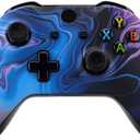 eXtremeRate Origin of Chaos Patterned Front Housing Shell Case, Soft Touch Faceplate Cover Replacement Kit for Xbox One S & One X Controller (Model 1708) - Controller NOT Included