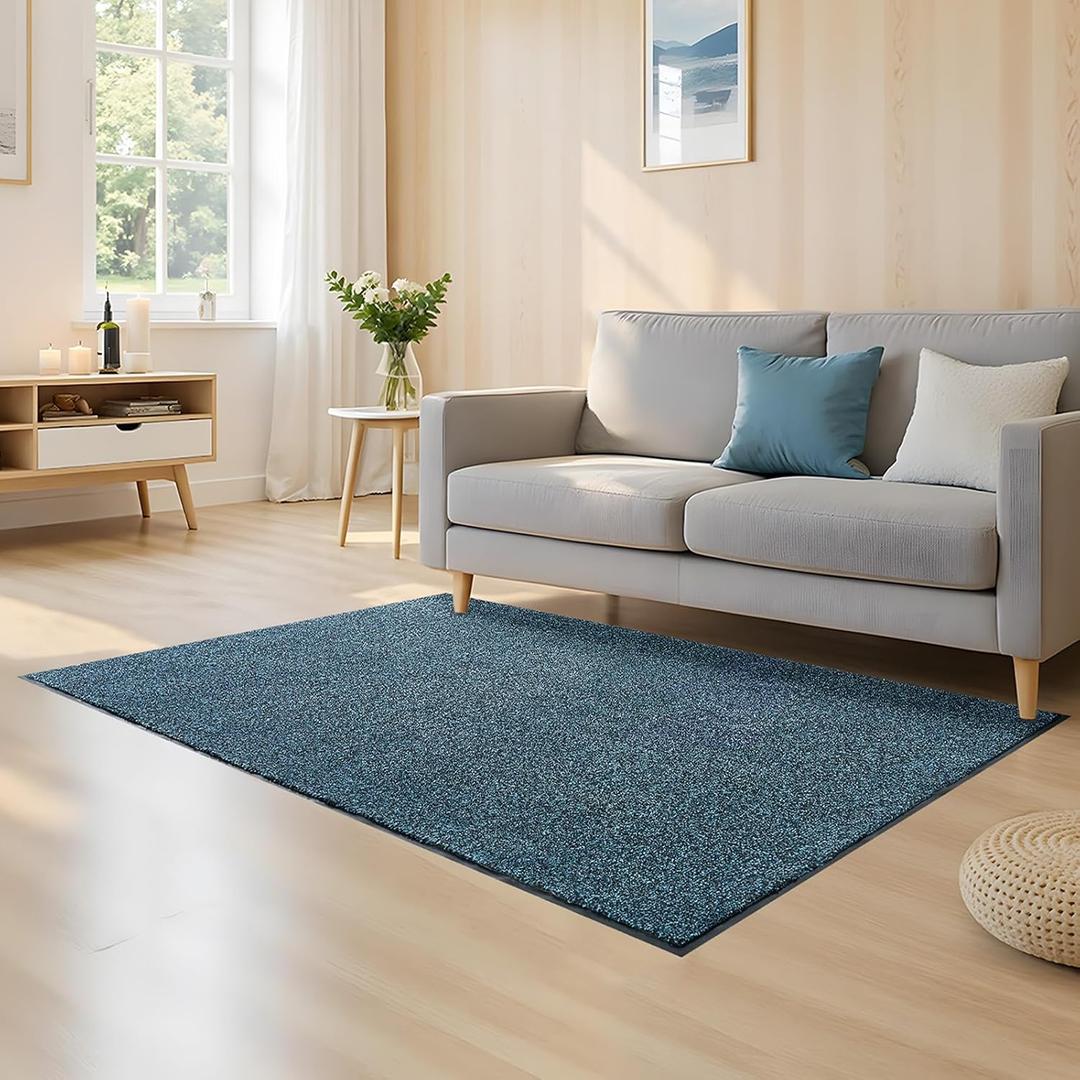 VEVOR Front Door Mat, 6 x 4 ft Commercial Floor Mat for Indoor and Outdoor, Industrial Entrance Carpet with PVC Backing, Heavy Duty Washable Entry Rug for Hallway, Kitchen, Balcony, Garage, Slate Blue