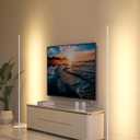 DEWENWILS Floor Lamps for Living Room, Set of 2 LED Corner Light Works with Foot Switch, 1100 LM Dimmable Floor Lamp with 3000K Warm White, 57.5" Standing Lamp for Living Room, Bedroom, Office (White)