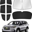 Sunshades for Honda Pilot 2016-2022 Accessories Windshield Sun Shade Side Rear Window Shade Cover Sun Visor Shield Privacy Protection Keep Vehicle Cool Black 8PCS