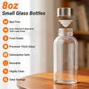 Sursip Glass Bottles 8 oz with Stainless Steel Lids (Set of 12) - Reusable Small Clear Jars for Juicing, Wellness Shots & Fridge Organization - Leakproof, Dishwasher Safe & BPA Free