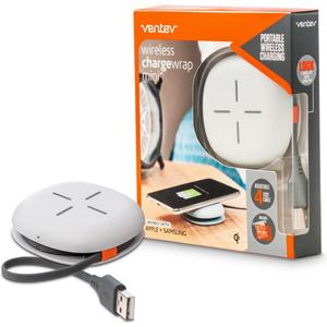 Ventev Wireless Chargewrap Mini, Qi Certified Charger for Most Wireless-Enabled Devices (WCWMINIVNV)