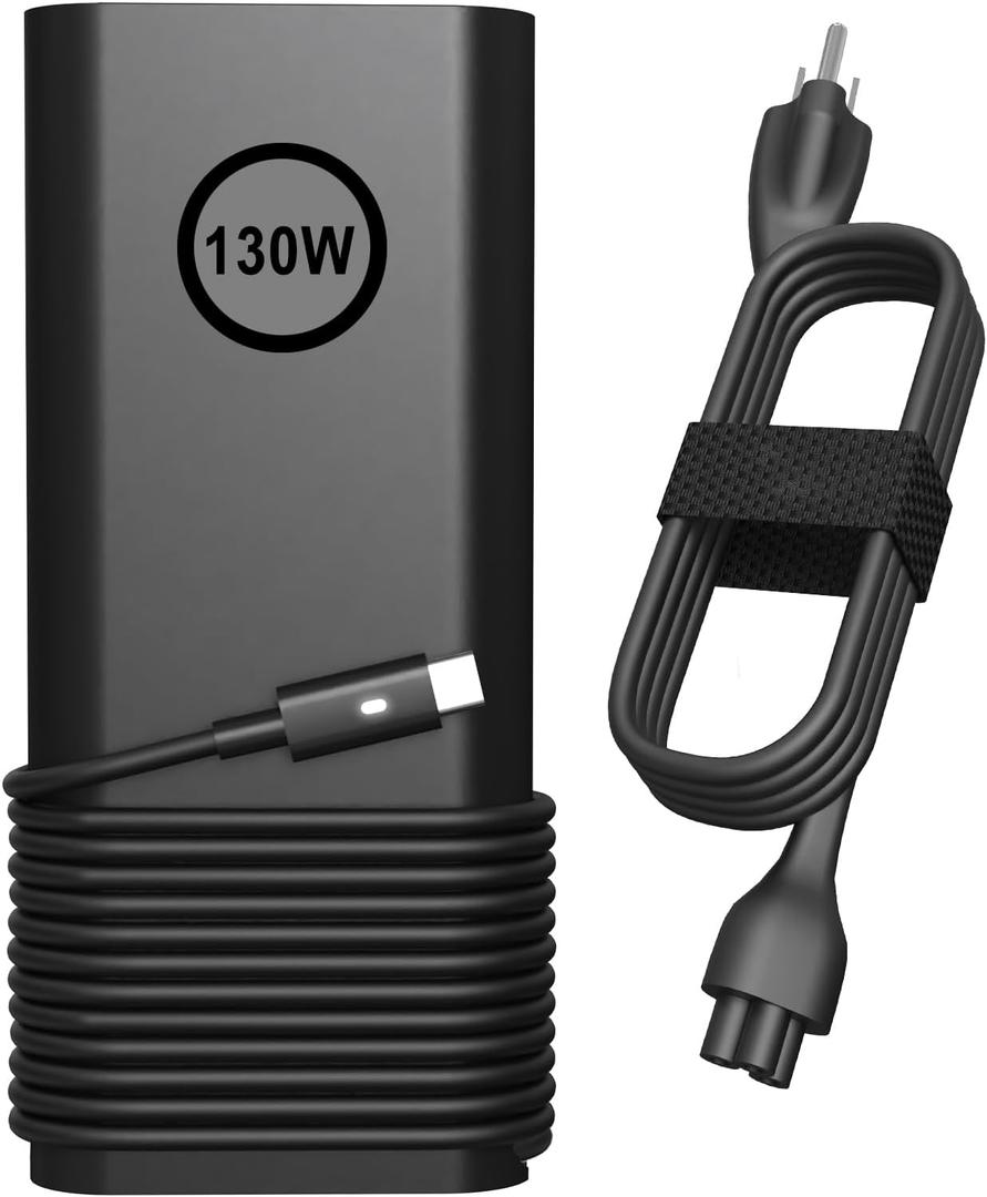 130W USB Type C Laptop Charger Compatible with Dell XPS 15 17 9500 9510 9520 9530 9700 9710 9720 2in1,Precision 5550 5560 5530 5570 5470 5480 5760,Latitude 5431 5531 AC Adapter Computer Power Cord