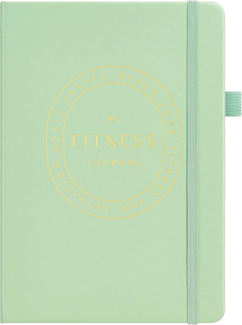 2 x &And Per Se Fitness Workout Journal for Men & Women, Workout Log Book Planner with Daily Diet, Gym Exercise & Training Trackers - Undated, A5 Size, Leather Hardcover (Light Green)