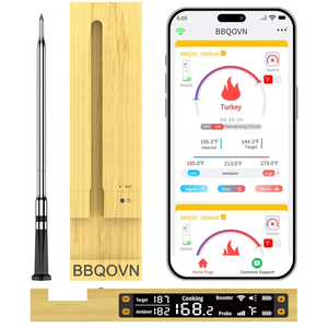 WiFi Sub-1G Wireless Meat Thermometer Unlimited Range, Check Temp Anywhere,7 NIST Certified Sensors with Ambient Temp, Monitor for BBQ, Grill, Oven, Smoker, Air Fryer (Black