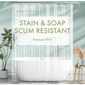 AmazerBath Shower Curtain Liner, 72x72 Clear Shower Curtain Liner, Waterproof Plastic Shower Liner, Cute Lightweight PEVA Shower Curtain for Bathroom with 3 Magnets and 12 Rustproof Metal Grommets