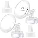 Maymom Compatible 24mm Flange & Duckbill Valve for Spectra S1 Spectra S2 Breastpump Not Original Spectra S2 Accessories Not Original Spectra Pump Parts Replace Spectra Duckbill, Replace Spectra Flange
