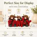 Cute Highland Cow Family Figurine Holding Red Family Letters, Romantic Resin Statue as Heartwarming Housewarming Gift, Shelf & Mantel, Unique Animal Sculpture for Family & Animal Lovers (C)