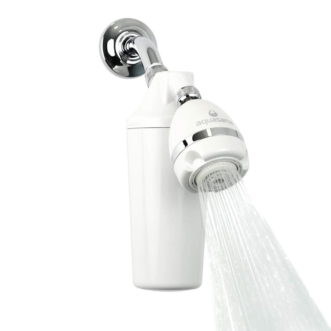 Aquasana Shower Filter | Dermatologist-recommended for softer, healthier skin & hair | Proven to reduce 90% of chlorine for 6 months | High pressure | Includes shower head | AQ-4100 (Max Flow (2.5 GPM))