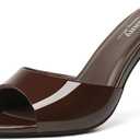 Susanny Women's Sandals Heels Mule High Heels Pointed Open Toe Sandals Sexy Slip on Heeled Summer Casual Wedding Prom Party Comfortable Dressy Shoes,size 8