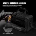 Gun Range Bags for Handguns, Tactical 2 Firearm Shooting Bag for Ammo, Pistol Carrying Case with Multi-Pockets, Shooters Duffle Bag for Outdoor Hunting, Black