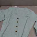Women's Cropped Cardigan V Neck Button Down Ribbed Knit Long Sleeve Casual Sweater for Office Daily Wear M
